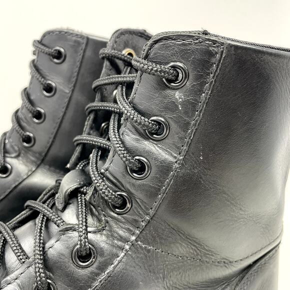 Doc Martens Combs Leather Black Combat Boots 10M/11L 8 Eye - Picture 2 of 10